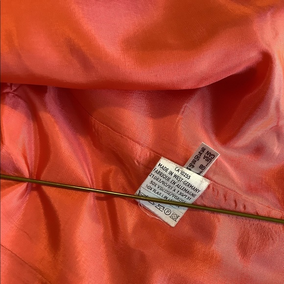 Vintage Tomato Red Flax Linen Suit - Picture 3 of 6